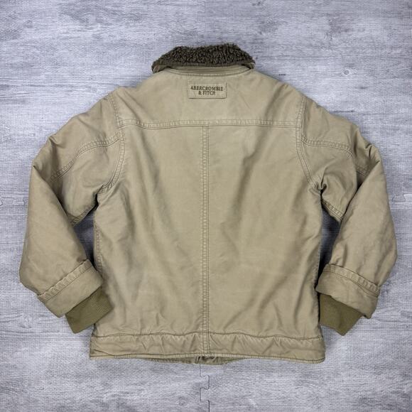 Vintage Abercrombie Fitch Adirondack Jacket Mens Medium Sherpa Canvas Distressed - Picture 10 of 11